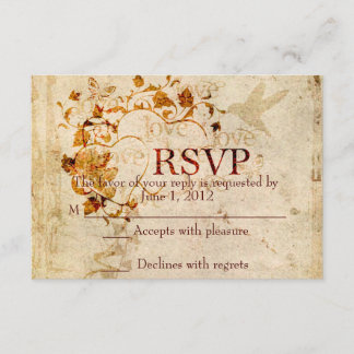 KRW Corinthians Love is: Wedding RSVP Ecru Card