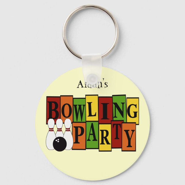 KRW Custom Bowling Birthday Party Key Ring (Front)