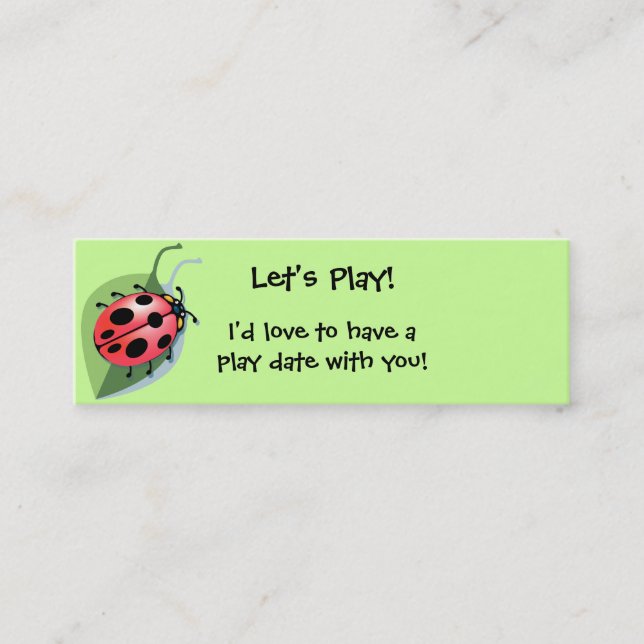 KRW Custom Lady Bug Play Date Card (Front)