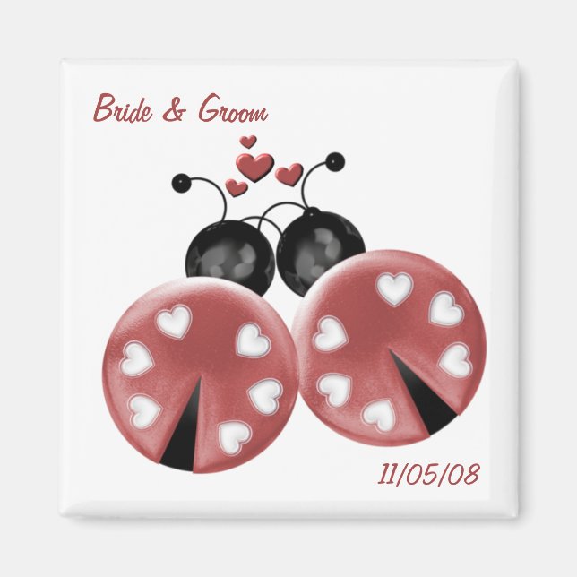 KRW Custom Love Bugs Wedding Favour Magnet (Front)