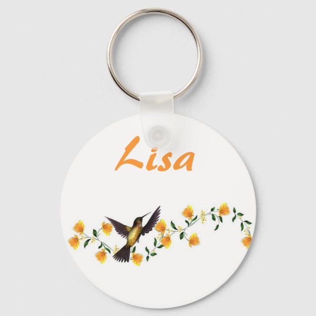KRW Custom Name Hummingbird Keychain (Front)