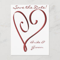 KRW Custom Stylised Red Heart Save the Date