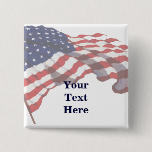 KRW Custom Text American Flag Pin