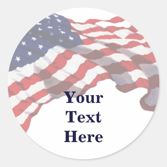 KRW Custom Text American Flag Stickers (Front)