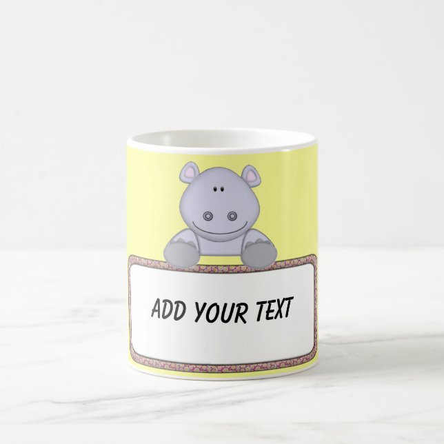 KRW Custom Text Hippo Coffee Mug (Center)