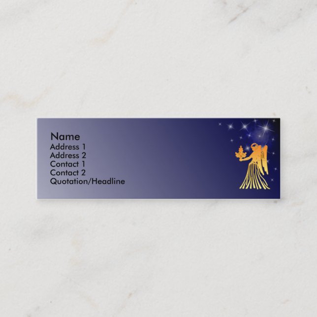 KRW Custom Virgo Zodiac Sign Profile Card (Front)