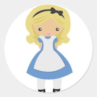 KRW Cute Alice in Wonderland Classic Round Sticker