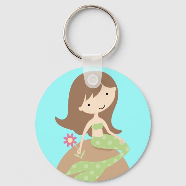 KRW Cute Blue Mermaid Keychain (Front)
