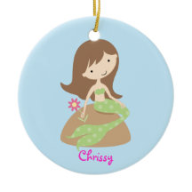 KRW Cute Green Mermaid Custom Ornament