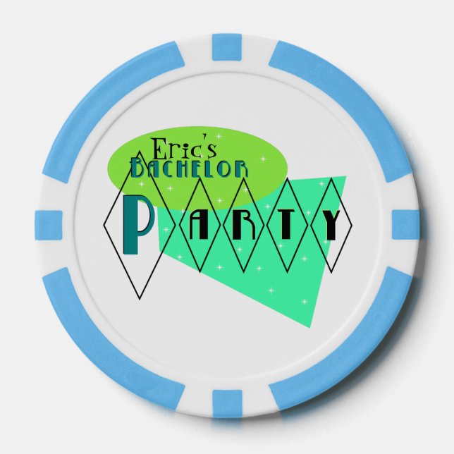 KRW Designs Retro Fun Bachelor Party Poker Chips (Front)