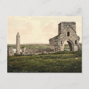 KRW Devenish Island Ruins Ireland Vintage Postcard