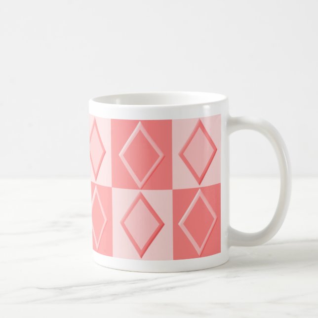 KRW Diamond Patter Mug - Coral (Right)