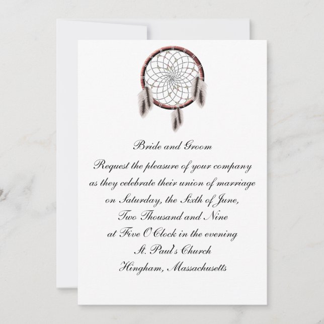 KRW Dreamcatcher Custom Wedding Invitation (Front)