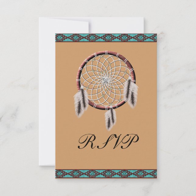 KRW Dreamcatcher Native American Wedding RSVP (Front)