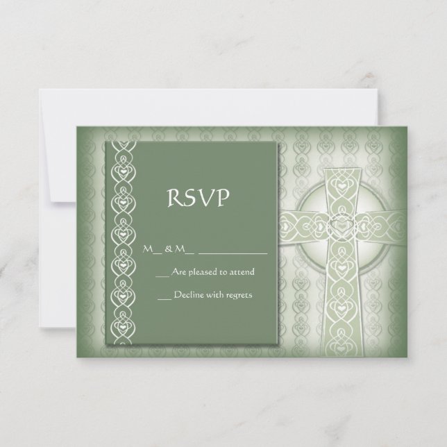 KRW Elegant Celtic Cross Irish RSVP (Front)