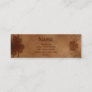 KRW Elegant Celtic Shamrock Parchment Custom Mini Business Card