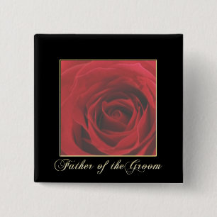 KRW Elegant Red Rose Father of the Groom Pin