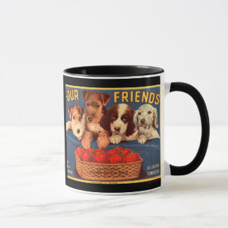 KRW Four Friends Vintage Tomato Crate Label Mug