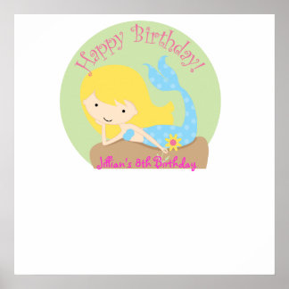 KRW Fun Lil Mermaid Birthday Autograph Poster