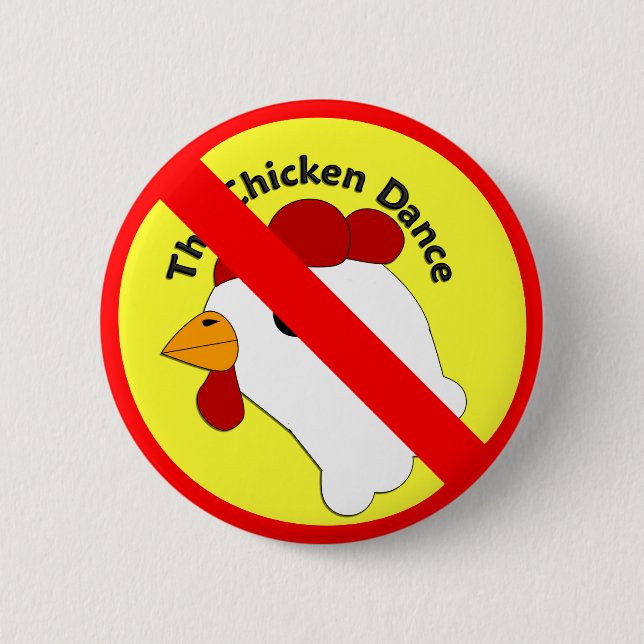 KRW Funny No Chicken Dance Wedding 6 Cm Round Badge (Front)