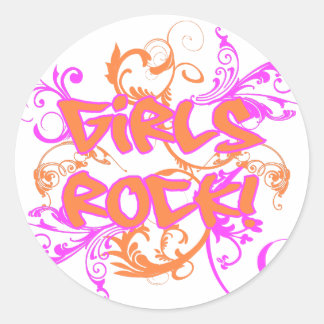 KRW Girls Rock Grafitti Grunge Classic Round Sticker