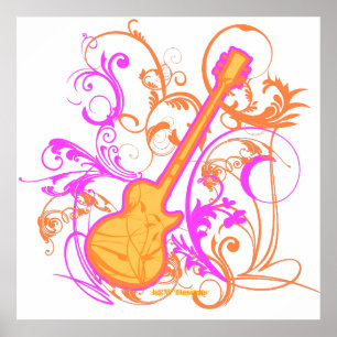 KRW Girl's Rock Guitar Grunge Poster