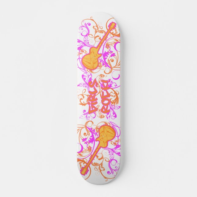 KRW Girls Rock Guitar Grunge Skateboard (Front)