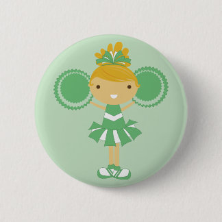 KRW Green Cheerleader Birthday Party Button