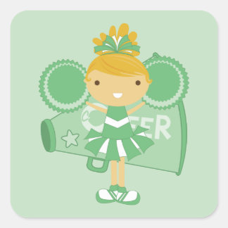 KRW Green Cheerleader Sticker Favour