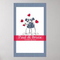 KRW Happy Grooms Gay Marriage Autograph Poster