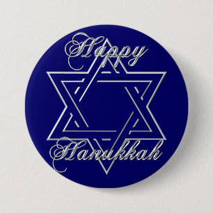 KRW Happy Hanukkah Star of David 7.5 Cm Round Badge