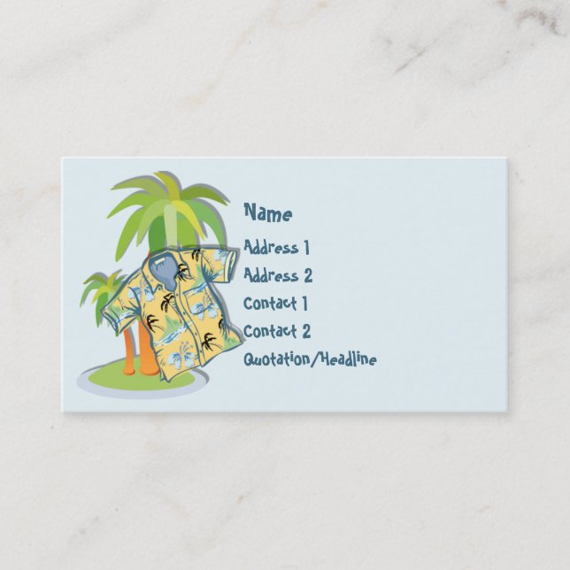 KRW Hawaiian Shirt Custom Business Card (Front)