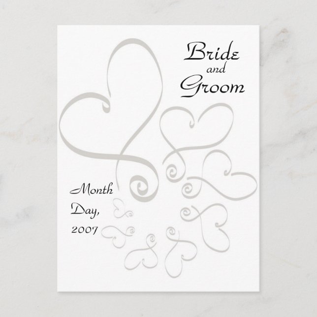 KRW Hearts Save the Date Custom Postcard (Front)