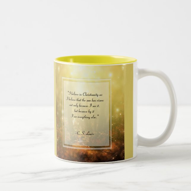 KRW I Believe in Christianity Quote Two-Tone Coffee Mug (Right)