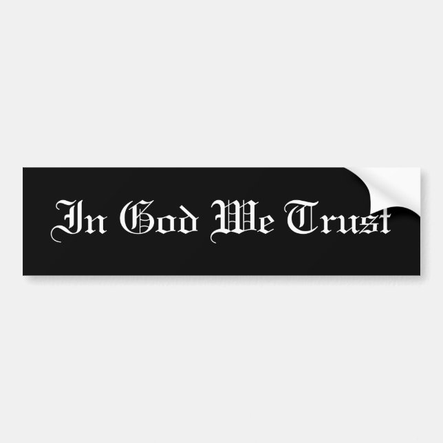 KRW In God We Trust Bumper Sticker (Front)