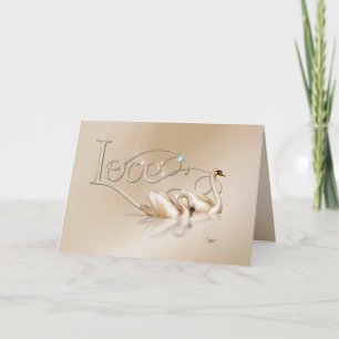 KRW Love Swans Custom Wedding Invitation