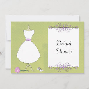 KRW Modern Wedding Dress Bridal Shower Invitation