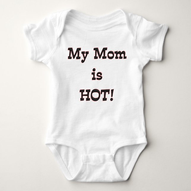 KRW My Mum Is Hot Cute Baby Humour Baby Bodysuit (Front)