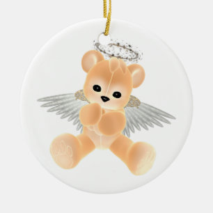KRW Peach Guardian Angel Bear Ornament