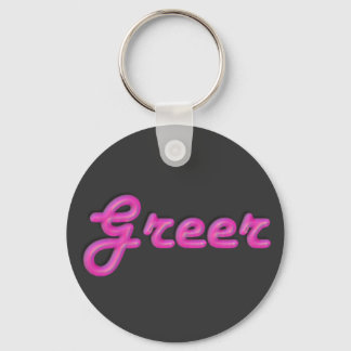 KRW Pink Neon Name Keychain - Greer