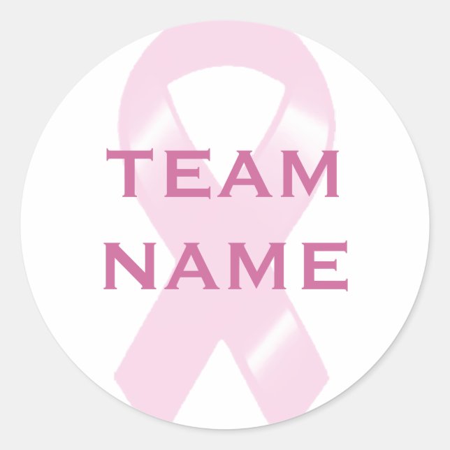 KRW Pink Ribbon Walk Custom Team Classic Round Sticker (Front)