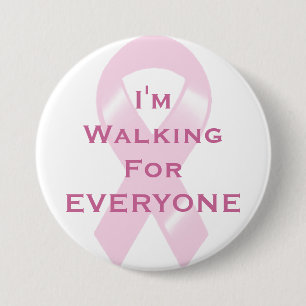 KRW Pink Ribbon Walking For Everyone 7.5 Cm Round Badge