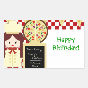 KRW Pizza Happy Birthday Party Girl Sticker