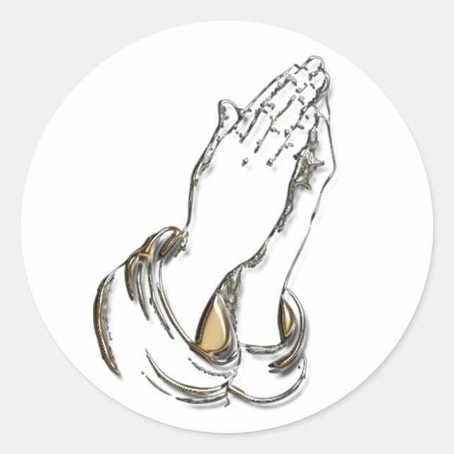 KRW Praying Hands 1.5 Inch Stickers (Front)