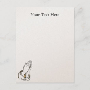 KRW Praying Hands 4.25x5.5 Gold Custom invitation