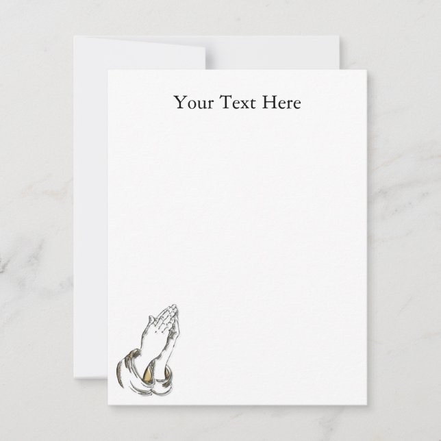 KRW Praying Hands 5.25x5.25 Blue Custom invitation (Front)