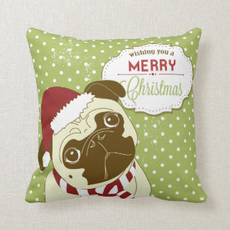 KRW Pug Wish You a Merry Christmas Pillow