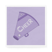 KRW Purple Cheerleader Party Paper Napkins