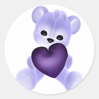 KRW Purple Teddy Classic Round Sticker