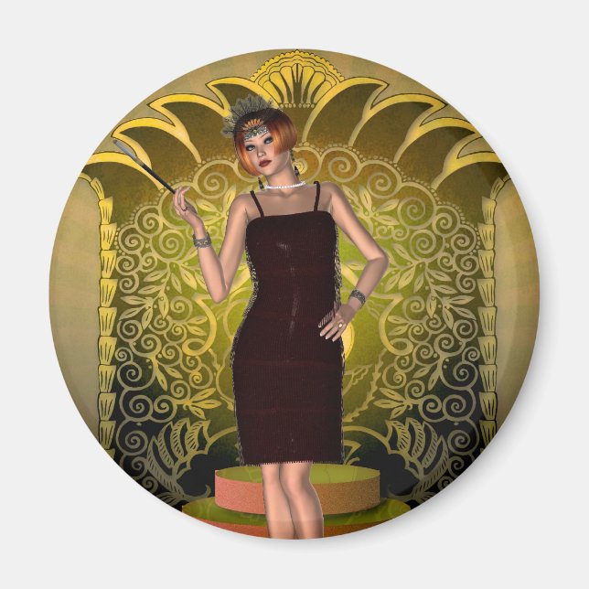 KRW Putting on the Ritz Deco Flapper II Magnet (Front)